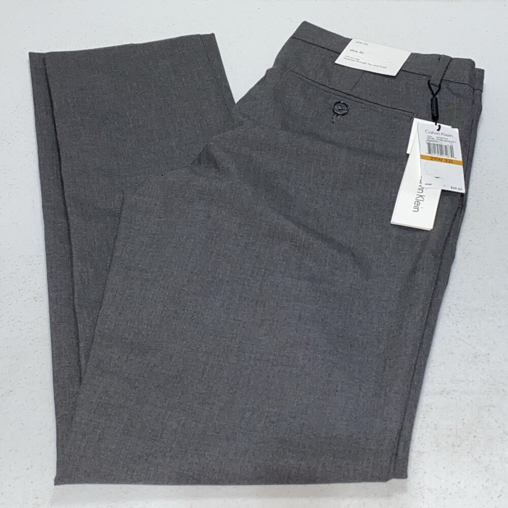 Calvin Klein Men's Dress Pants in Charcoal Gray